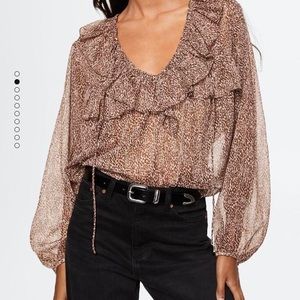 MANGO - NWT - SIZE 2 ANIMAL PRINT BLOUSE